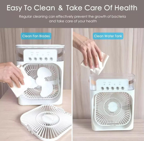 Mini AC Portable Fan – Rechargeable, Cooling Breeze & Ultra Compact